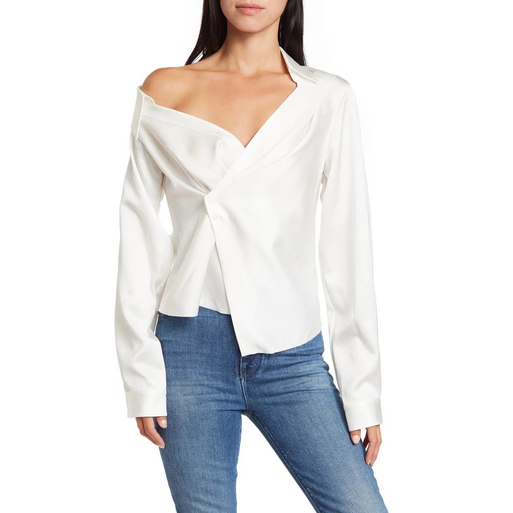 NWT. RTA ‘LIZBETH’ OFF SHOULDER SHIRT
